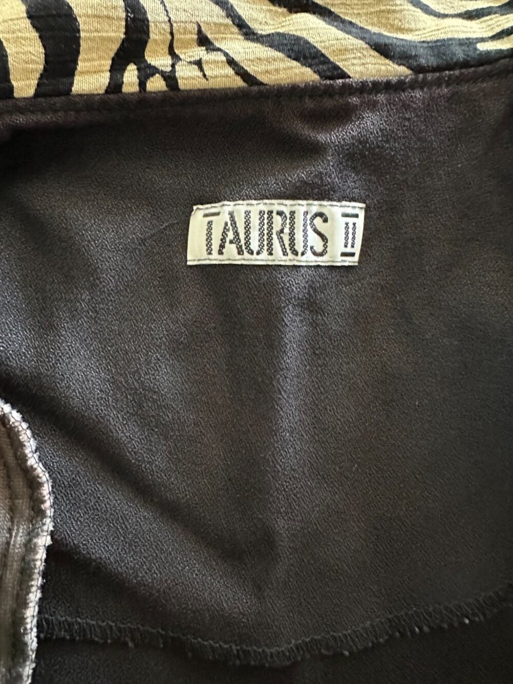 Vintage Taurus II Cropped Jacket Black Zebra Print Collar Short Sleeve Retro Chi - Picture 5 of 5